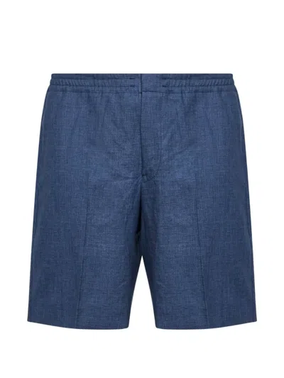 Zegna Elasticated Drawstring Shorts In Blue