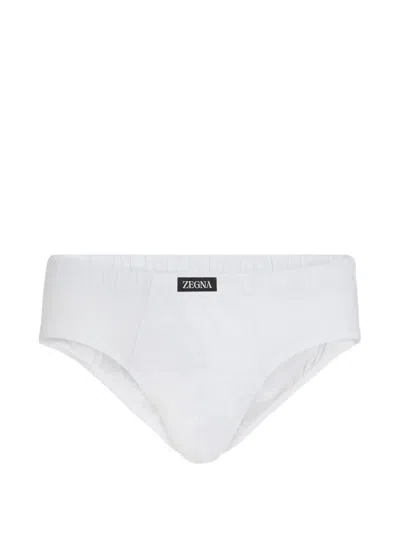 Zegna Elasticated Logo Briefs In White