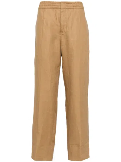 Zegna Elasticated Slim-fit Trousers In 褐色