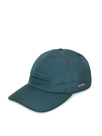 Zegna Elasticated Strap Embroidered In Blue