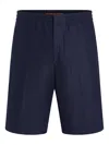 Zegna Elasticated-waist Linen Shorts In Brown