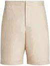 Zegna Leinenshorts Mit Elastischem Bund In Neutrals