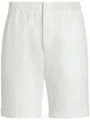 Zegna Elasticated-waist Linen Shorts In White