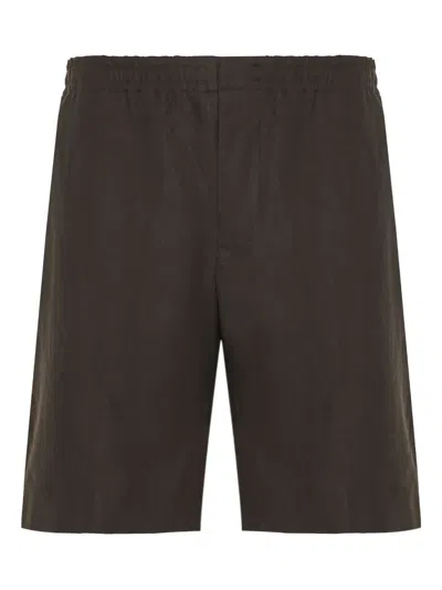 Zegna Elasticated-waist Tailored Shorts In Brown
