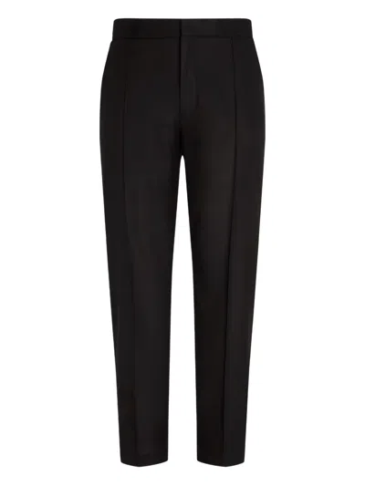 Zegna Elasticated-waistband Trousers In Blue
