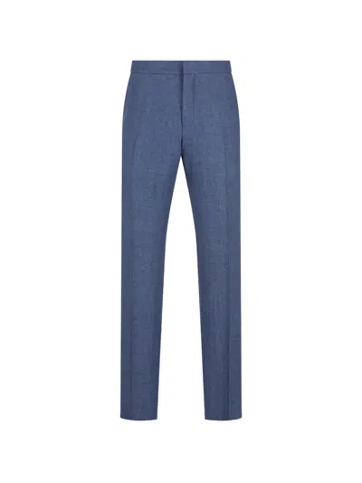 Zegna Elasticated Waistband Trousers In Blue