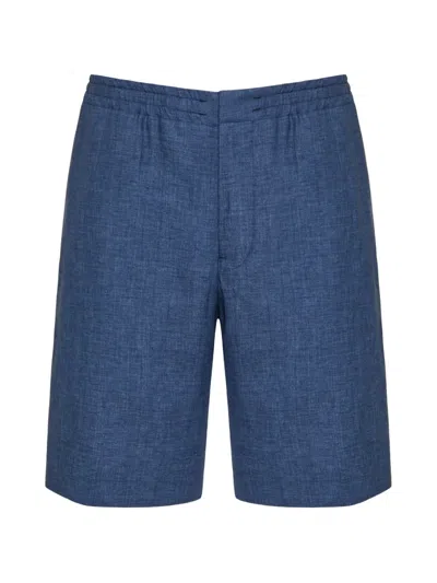 Zegna Elasticated-waistband Shorts In Purple