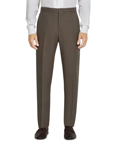 ZEGNA ELASTICIZED WAIST REGULAR FIT LINEN PANTS