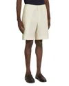 Zegna Elasticized Waist Regular Fit Linen Shorts In White