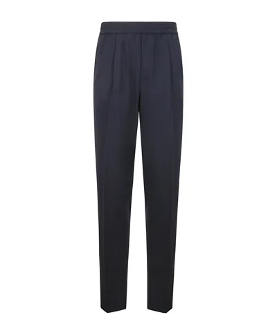 Zegna Elasticated-waist Pleated Trousers In Black