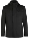 Zegna Oasi Elements Cima Drawstring Over Jacket In Black