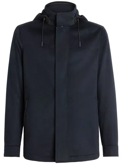 Zegna Surveste Cima En Oasi Cashmere Elements In Navy Blue