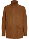 Zegna Elements Lite Cashmere Jacket In Braun
