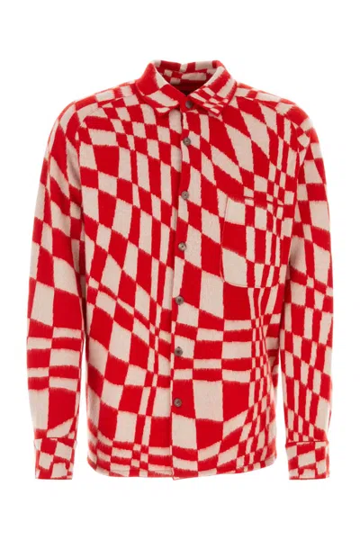 Zegna Embroidered Cashmere Blend  X The Elder Statesman Shirt In Red