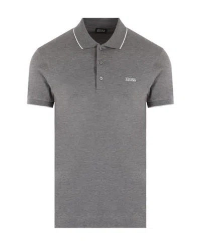 ZEGNA ZEGNA LOGO EMBROIDERED POLO SHIRT