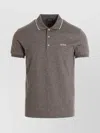 Zegna Piquet Polo Shirt Collar Sleeves In Gray