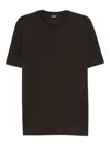 Zegna Embroidered Logo Polo Shirt In Brown