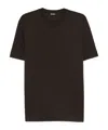 Zegna Embroidered Logo Polo Shirt In Brown