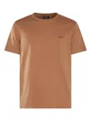 Zegna Logo Embroidered Cotton Jersey T-shirt In Brown