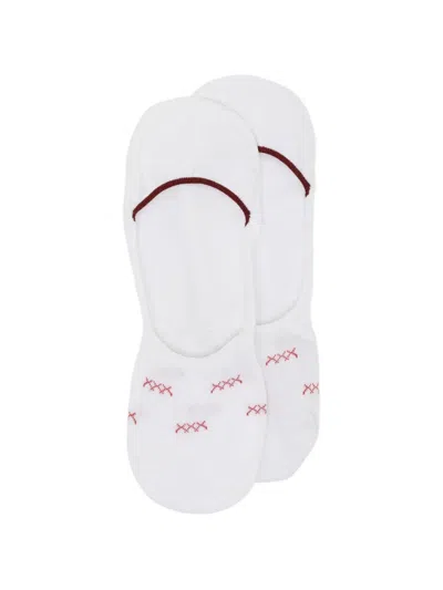 Zegna Embroidered Socks In White