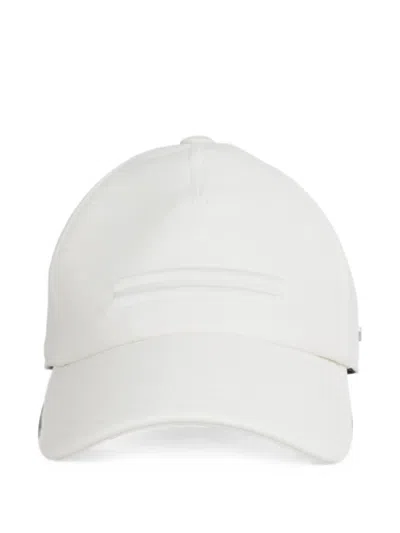 Zegna Embroidered-stripe Cotton Cap In White