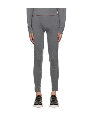 Zegna Embroidery Detail Sweatpants In Gray