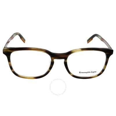 Zegna Ermenegildo  Demo Square Men's Eyeglasses Ez5143 055 53 In Brown