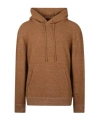 Zegna Ermenegildo  Drawstring Hood Ribbed Knit Hoodie In Brown