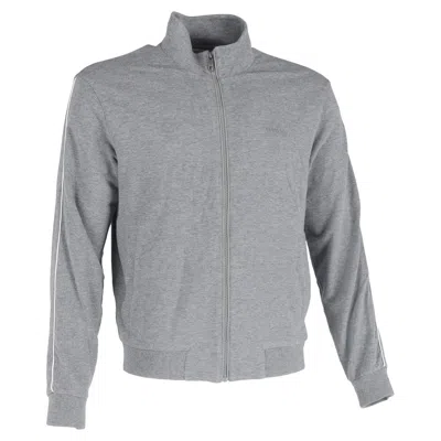 Pre-owned Zegna Ermenegildo  Embroidered Logo Zipped Track Jacket In Grey Cotton In Gray