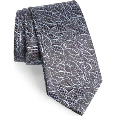 Zegna Ermenegildo  Leaf Silk Tie In Blue