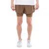 Zegna Ermenegildo  Logo Layered Running Shorts In Brown