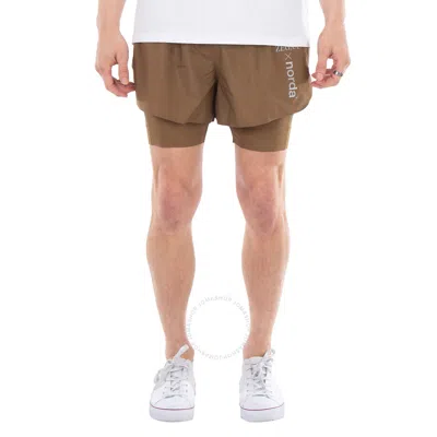 Zegna Ermenegildo  Logo Layered Running Shorts In Brown