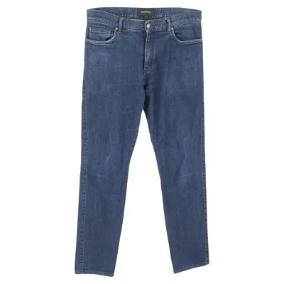 Pre-owned Zegna Ermenegildo  Mid-rise Slim-fit Jeans In Blue Cotton