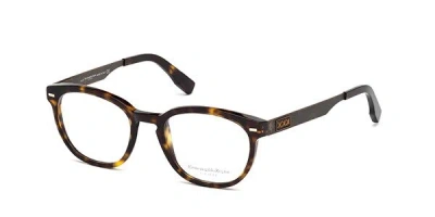 Zegna Ermenegildo  Zc5007 Men's Glasses, Tortoiseshell, Size 50 In Brown