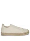 Zegna Triple Stitch Espadrilles En Veau Velours Beiges