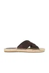 Zegna Mens Dark Brown Crossover Suede Espadrilles Eur 41 / 7 Uk In Brown