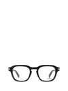 Zegna Keyhole-bridge Rectangular Glasses In Black