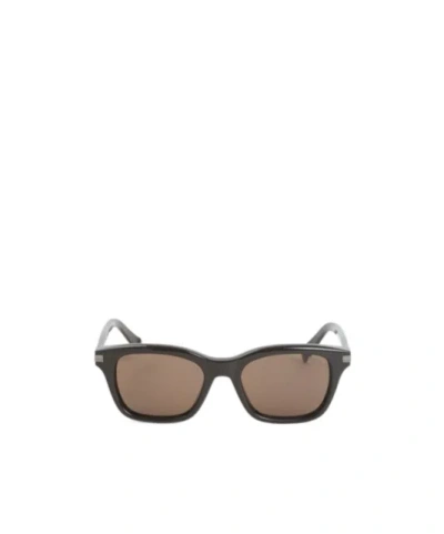Zegna Ez 0303 Rectangular Sunglasses In Brown