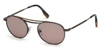 Zegna Ez0100 08e Men's Sunglasses Grey Size 50 In Gray