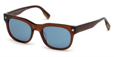 Zegna Ez0101 50x Men's Sunglasses Brown Size 53 In Transparent