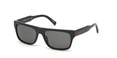 Zegna Ez0132 01a Men's Sunglasses Black Size 56