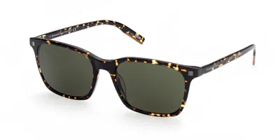 Zegna Ez0181 52n Men's Sunglasses Tortoiseshell Size 55 In Green