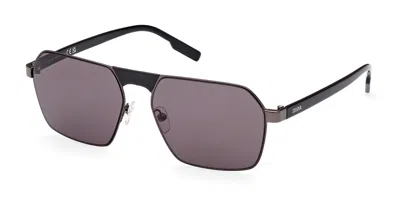 Zegna Ez0210 08a Men's Sunglasses Grey Size 59 In Pink