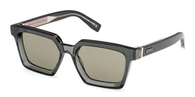 Zegna Ez0214 98n Men's Sunglasses Green Size 54