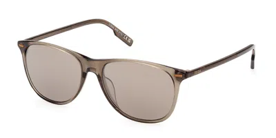 Zegna Ez0217 51j Men's Sunglasses Brown Size 55