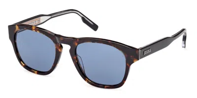 Zegna Ez0221 52v Men's Sunglasses Tortoiseshell Size 52 In White
