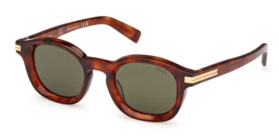 Zegna Ez0229 52n Men's Sunglasses Tortoiseshell Size 47 In Brown