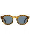 Zegna Unisex Aurora I Sunglasses Ez0229 47v Brown Melange 47mm In Braun