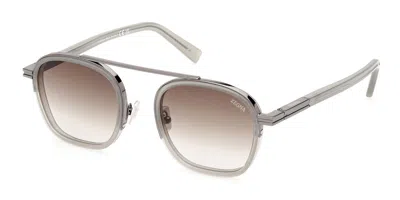 Zegna Ez0231 20f Men's Sunglasses Silver Size 51
