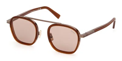 Zegna Ez0231 48j Men's Sunglasses Brown Size 51